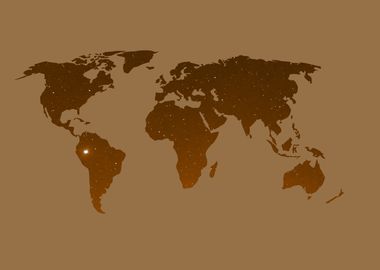 World map orange red stars