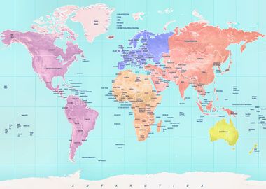 Colorful world map