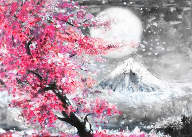 Fuji mount oil Painting