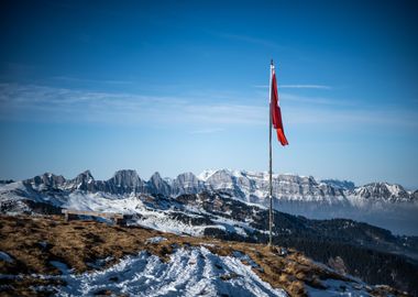 View into the Swiss Alps