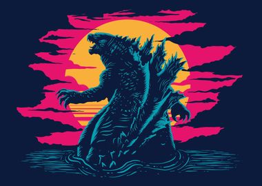 Godzilla Sunset Horizontal