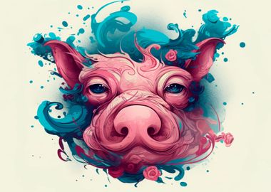 Cartoon style of pig