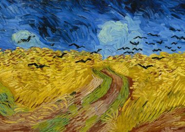 Wheatfield with crows Gogh