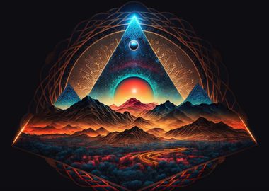 neon Mountains Landscape