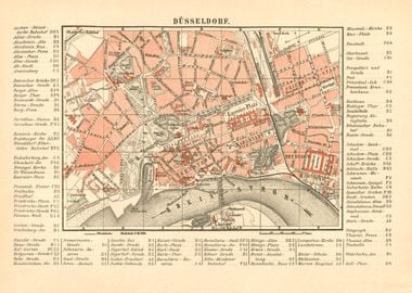 Vintage Map Duesseldorf 