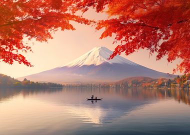 Japa Autumn Fuji Mountain