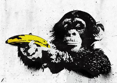 Banksy Banana Ape Monkey 