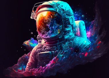 Astronaut and planets