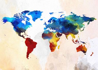 World Map Watercolor