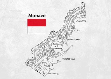 Handdrawn Monaco Map