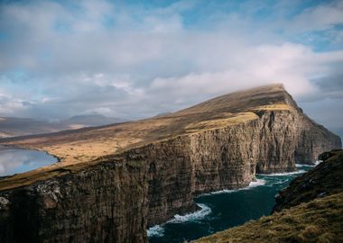 Mountain with ocean