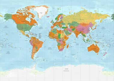 World map Italian language