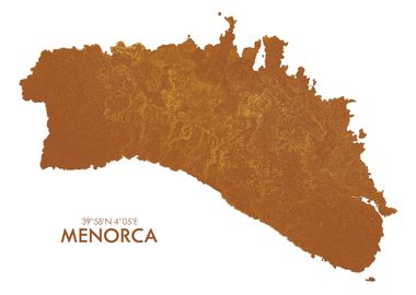 Topographic map menorca