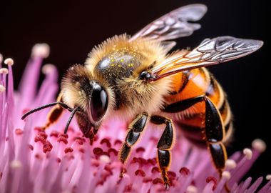 Wasp On Pink Flower