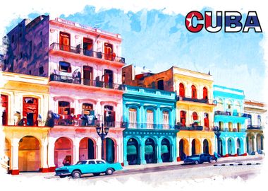 Havanna City Cuba painted