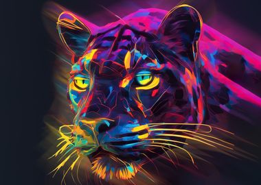 Black panther neon colors