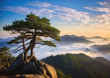 Pine Tree at Cliff Nature