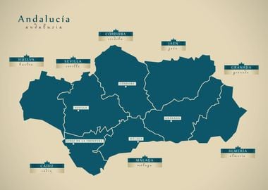 Andaluca Spain region map