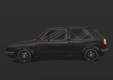 VW Golf MK2 Black Static