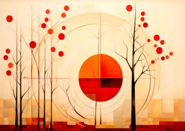 Geometric Art AUTUMN Sun