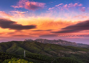 Montserrat on the sunset