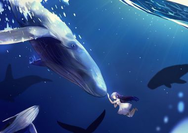 Whale and girl