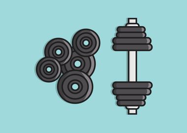 Metal Gym Dumbbell vector