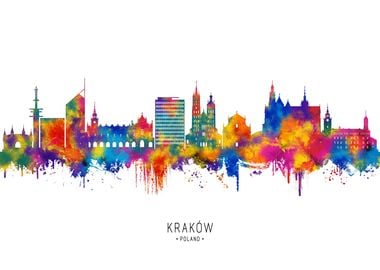 Krakow Poland Skyline