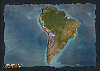 South America Blue Map