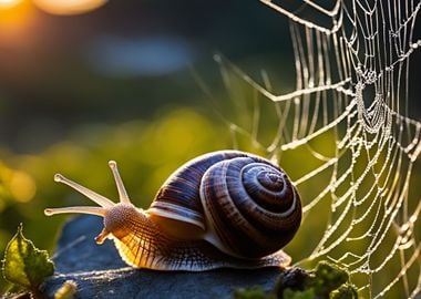 Snail and spider web 01