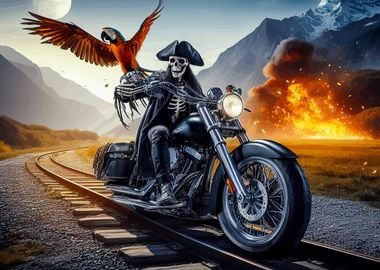 PIRATE SKELETON MOTORCYCLE