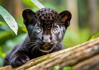 Panther Cub In The Jungle