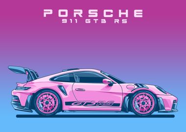 Abstract Porsche 911 GT3 RS poster print, Porsche poster, 911