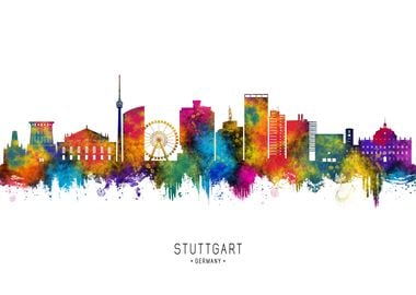 Stuttgart Germany Skyline