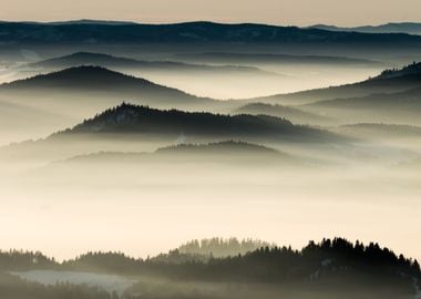 Misty mountain Poland