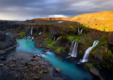 Icelandic Waterfall Canyon