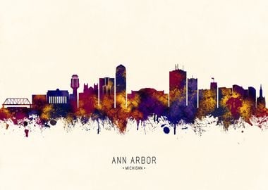 Ann Arbor Michigan Skyline