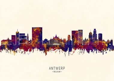 Antwerp Belgium Skyline