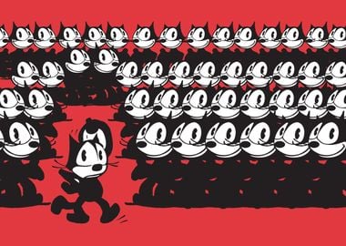 Felix the Cat in the crowd