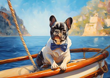 Frenchie on the boat