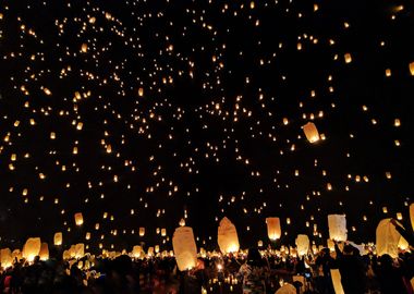 Lantern releasing festival