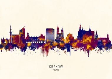 Krakow Poland Skyline