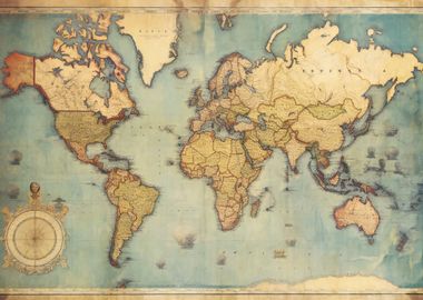 Vintage Map of the World