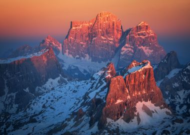 Glowing Alpine Peaks