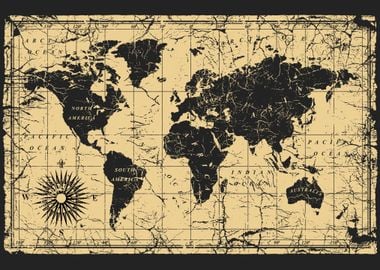 Vintage Old World Map