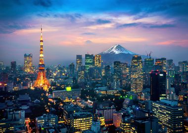 Tokyo night Japan tower