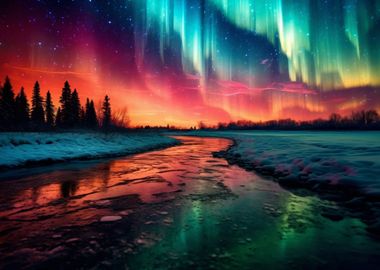 Northern Lights and Lake