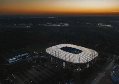 Hamburg stadium by night