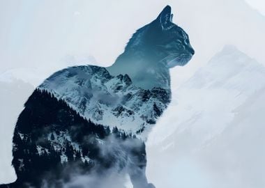 Cat Winter Mountains