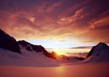 Mountain Snow Sunset